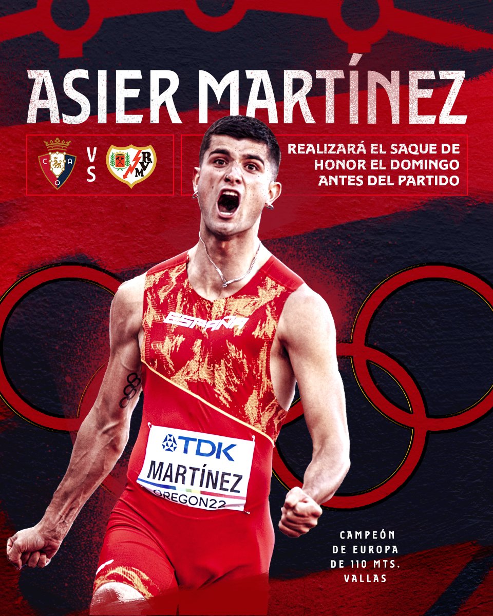 Asier Mart&iacute;nez realizar&aacute; el saque de honor en el Osasuna Rayo Vallecano.